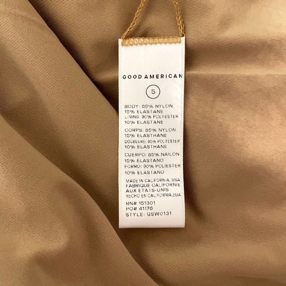 BRAND NEW Good American Tie Front One-Piece Swimsuit Golden Yellow Size 16W - Picture 6 of 6